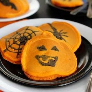 Orange and Black Pumpkin Pancakes