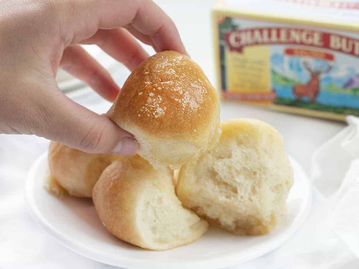 Hand Holding one Piece of Bubble Bread 