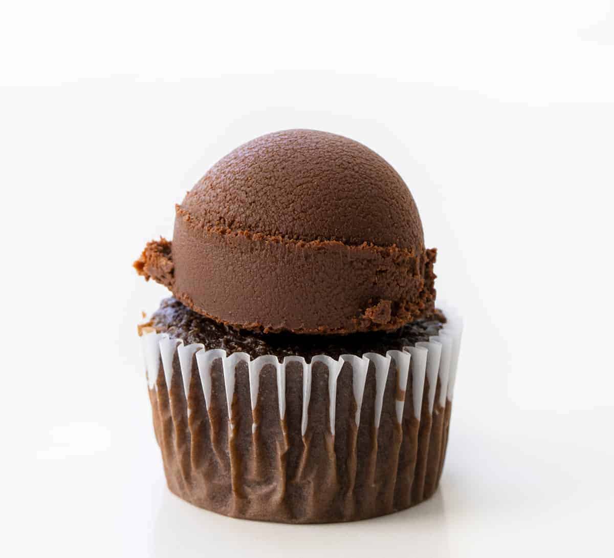 Chilled Ganache on a Cupcake