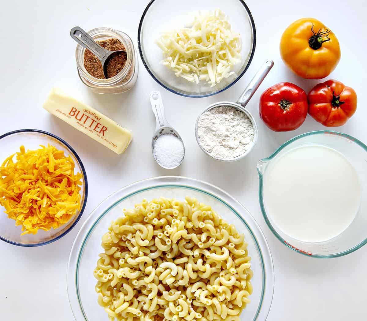 Ingredients for Cajun Chicken Macaroni and Cheese