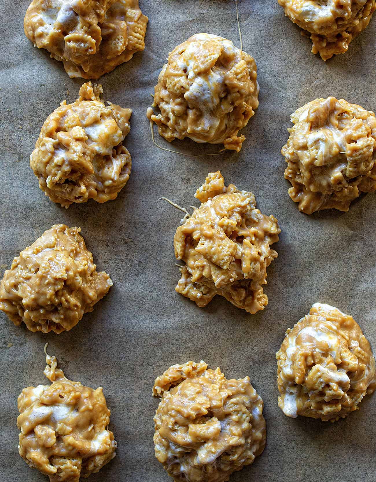No-Bake Special K Cookies on a Cookie Sheet