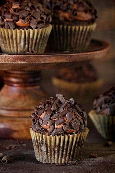 Double Chocolate Zucchini Cupcakes with Chocolate Frosting