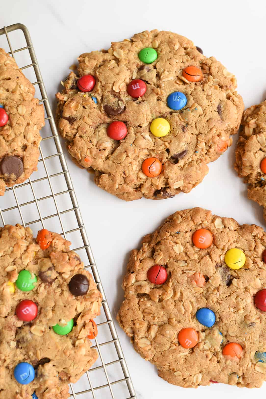 Giant Monster Cookie Recipe On Cooling Rack
