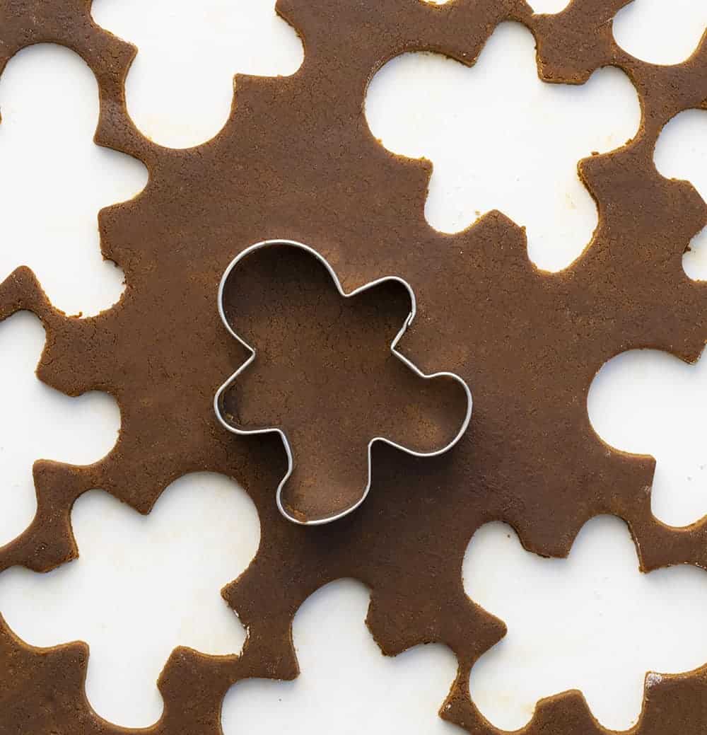 Gingerbread Man Cookie Dough with Cutouts