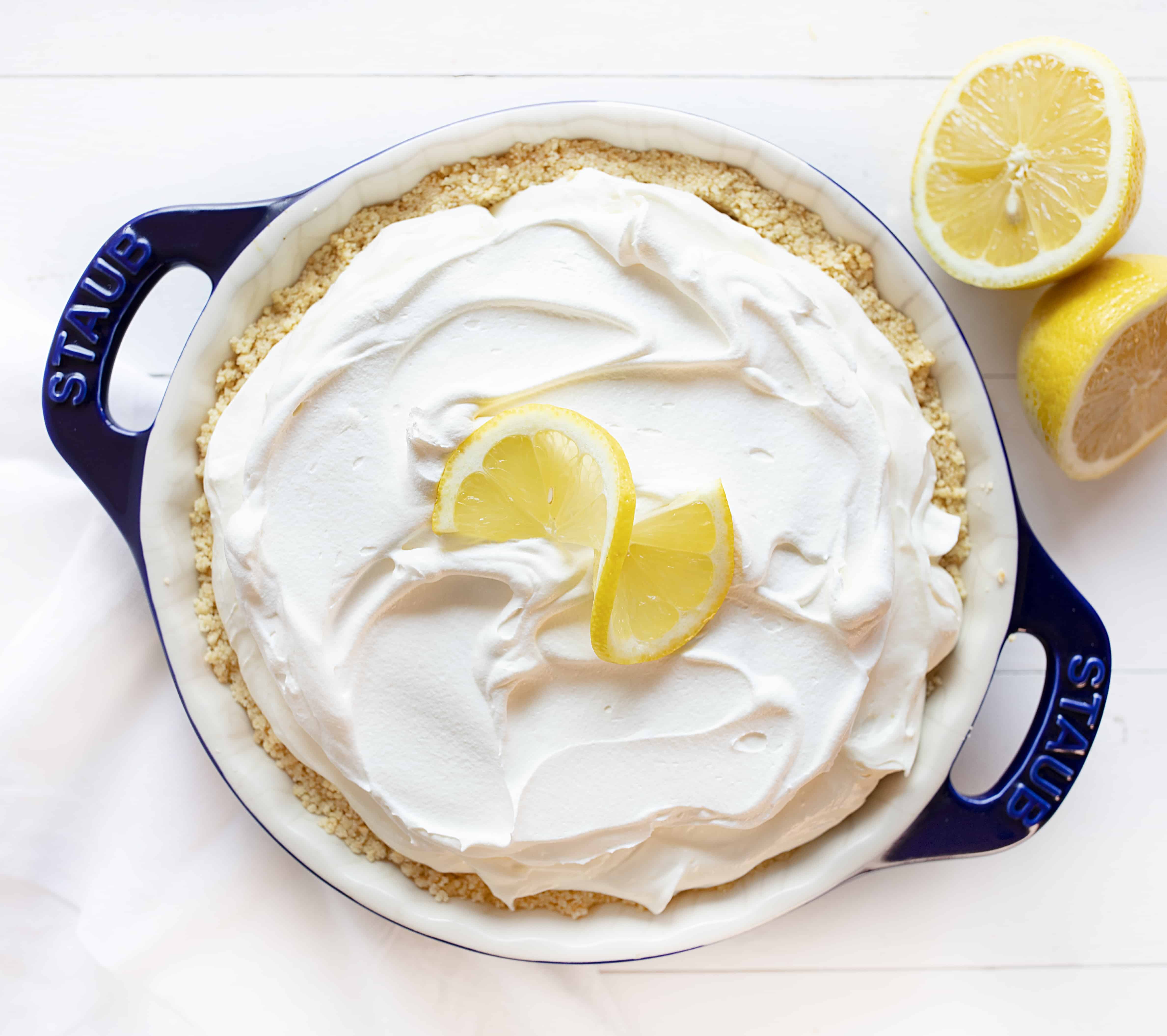 No Bake Lemon Cheesecake Cream Pie
