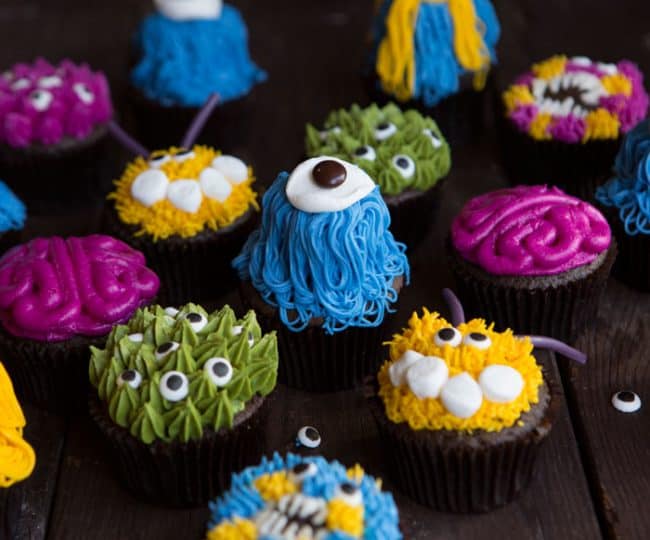 Colorful Monster Cupcakes