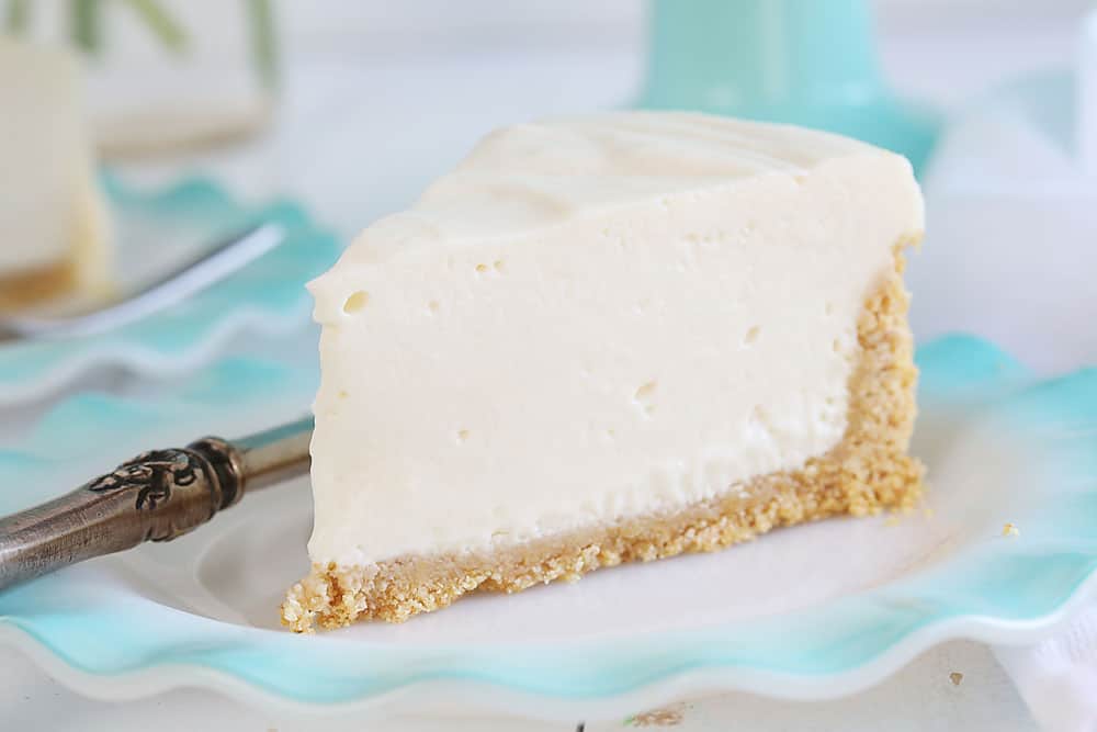 One Piece of No Bake Cheesecake