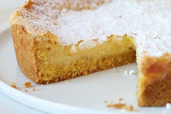 Gooey Butter Cake on Plate Sliced