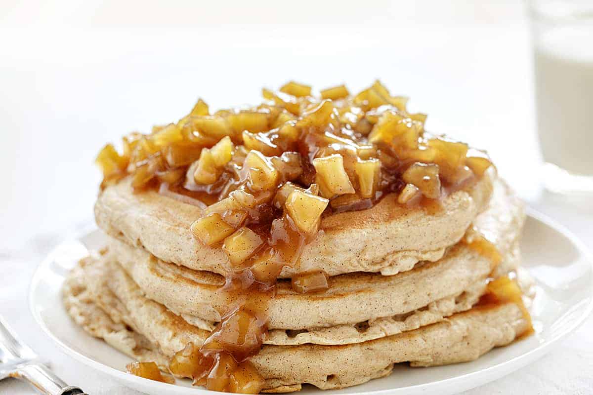 Stack of Spiced Apple Pancakes