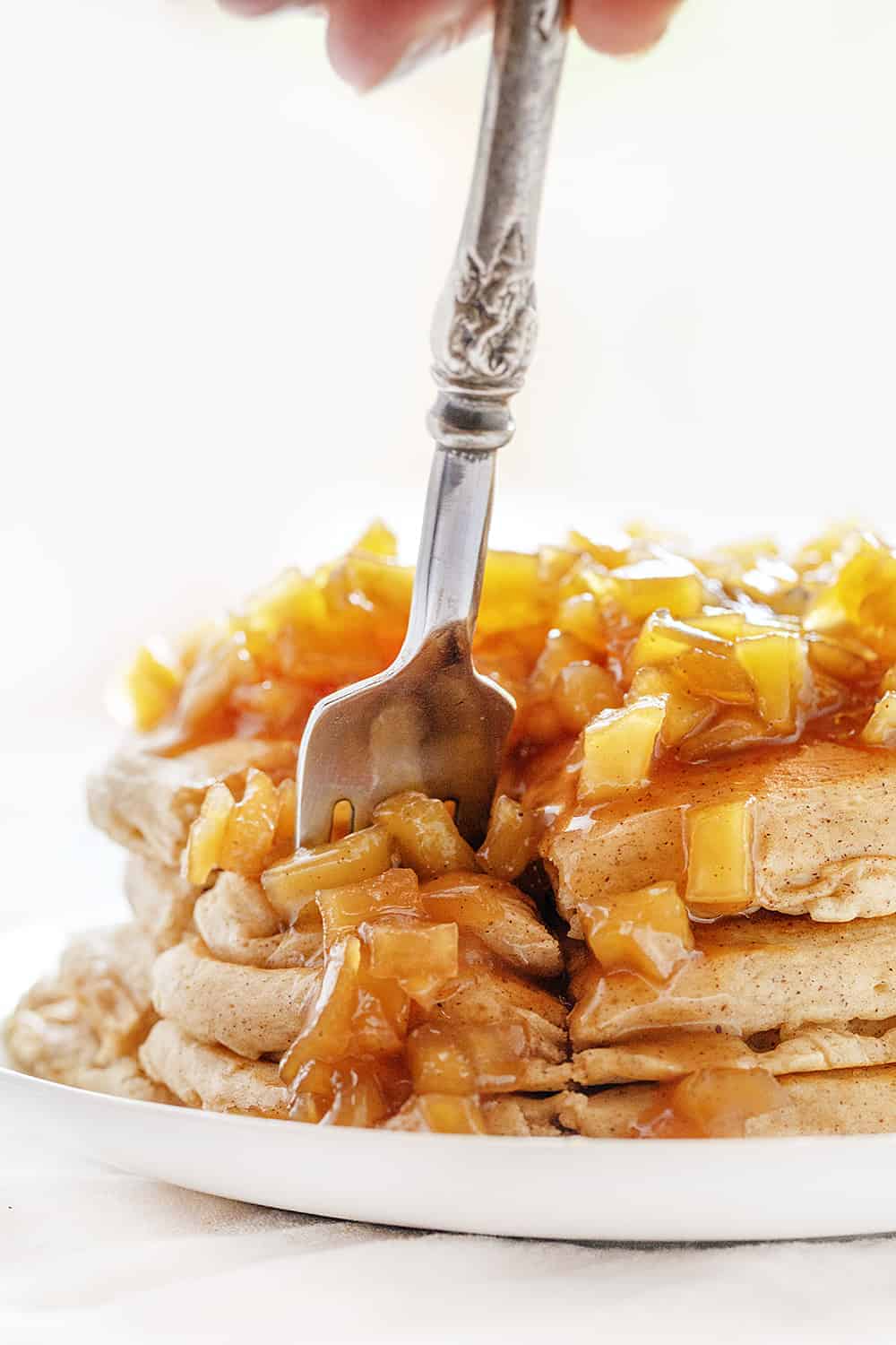 Forkful of Spiced Apple Pancakes