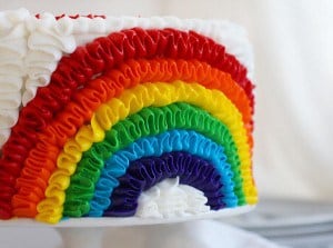 Rainbow Ruffle Cake!