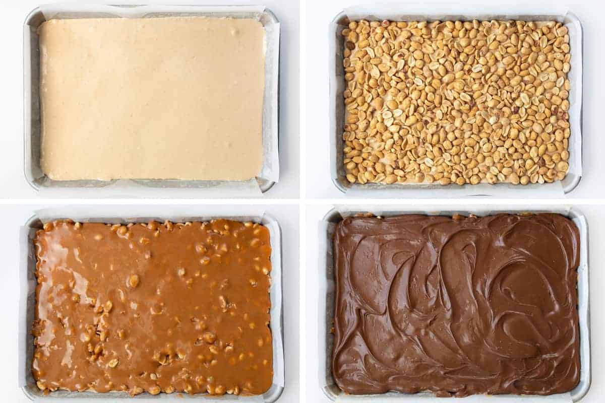 Process Steps for Making Homemade Snickers Bars