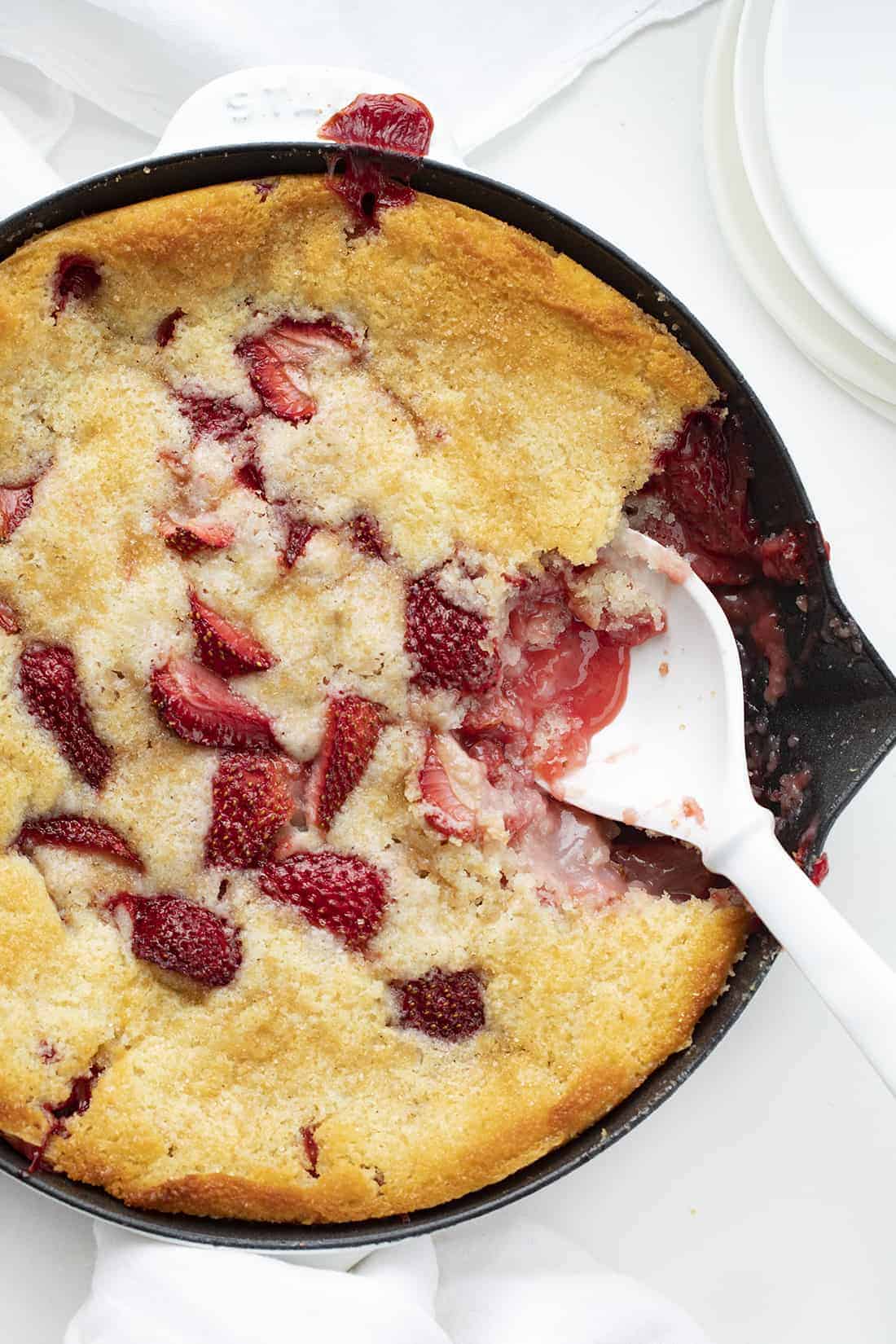 Skillet with Strawberry Cobbler 
