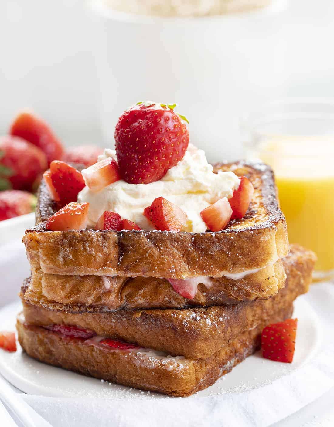 Strawberry Stuffed French Toast on a Plate